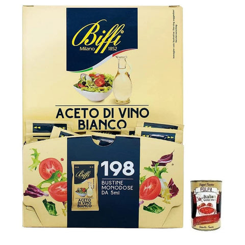 Biffi Aceto Di Vino Bianco Einzeldosis Weißweinessig 198 Einzel Portionsbeutel à 5ml italienisch Original