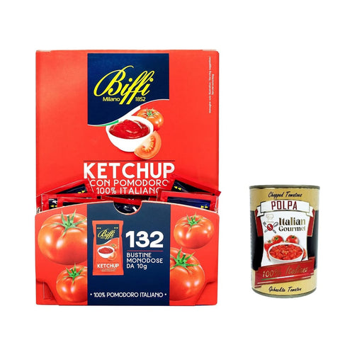 Biffi Ketchup Biffi 132 Ketchup Sauce 10g Ideal for Chips Buns Hamburger Sandwiches Original italienisch inkl. Italian Gourmet Polpa 400g 8009320043973