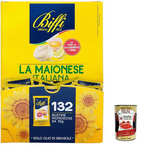 Biffi Mayonnaise Biffi Italienische Mayonnaise Mayo Maionnaise 132 Sachets Single Potion von 10 g italienisch Original 8009320043966