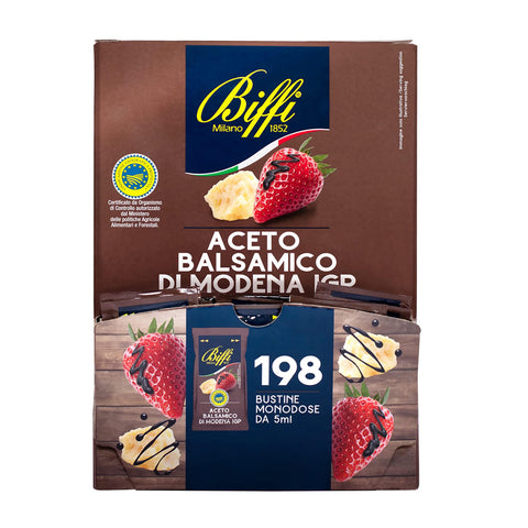 Biffi Milano 1852 Biffi - Balsamico - Essig aus Modena IGP - Einzelportionen - 198 Einzelportionsbeutel zu je 5 ml Original italienisch