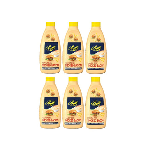 Biffi Milano 1852 Mayonnaise 6x Biffi Milano 1852 Biffi Smoked Bacon - Mayonnaise - Geschmack: Räucherspeck - Flasche 800 g Original italienisch 8009320045182