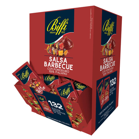 Biffi Milano 1852 Biffi - Barbecue - Sauce mit 100% Tomaten - Leicht scharf - Portionsgröße - Beutel 132 x 10 g Original italienisch