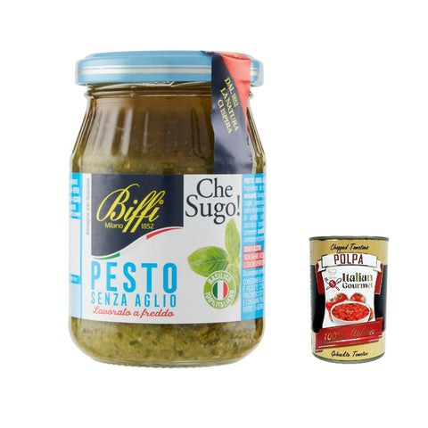 Biffi Pesto alla genovese senz'aglio, 100% vegetale, Pesto Sauce Ohne Knoblauch, Soße 12x190g Original italienisch