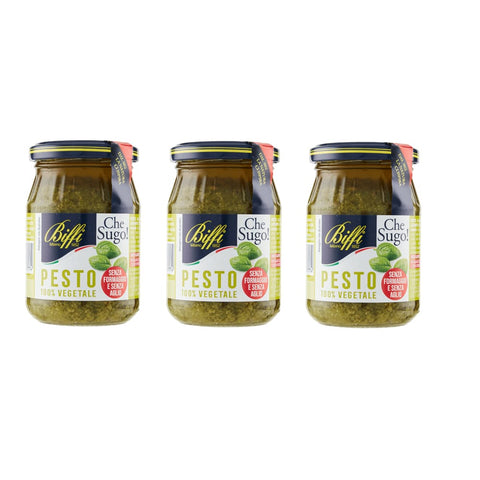Biffi Pesto 3x Biffi Pesto alla genovese 100% Vegetale senza formaggio e senz'aglio 100 % pflanzlich, ohne Käse, aber mit unverwechselbarem Geschmack 190 g 8009320037774