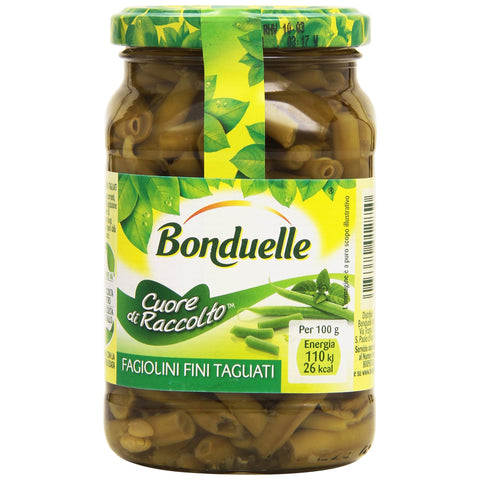Bonduelle fagiolini grüne Bohnen glas Italienische Hülsenfrücht Gemüse 6x330g Original italienisch Feinkost