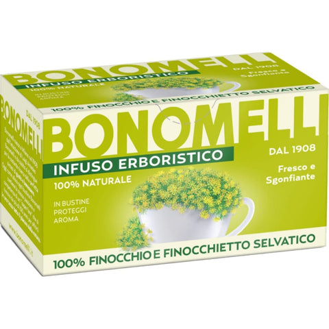 Bonomelli Kräutertee Bonomelli Infusi Erboristici Finocchio e Finocchietto Selvatico Infusion mit Kräuterfenchel und wilder Fenchel Packung mit 16 Filtern 100% natürliche Inhaltsstoffe italienisch Original 8001840380712
