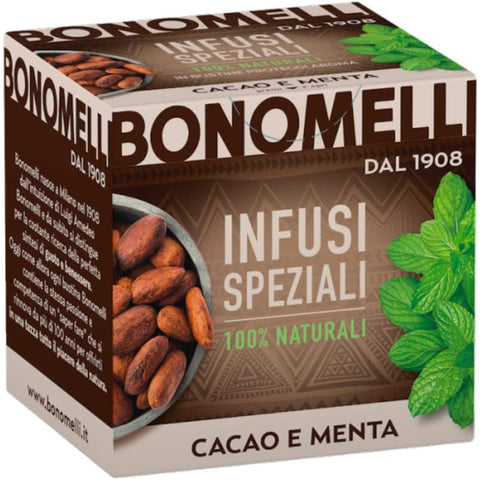 Bonomelli Infusi Speziali Cacao e Menta Infusion von Kakao und Minze Packung mit 10 Filtern 100% natürliche italienisch Original
