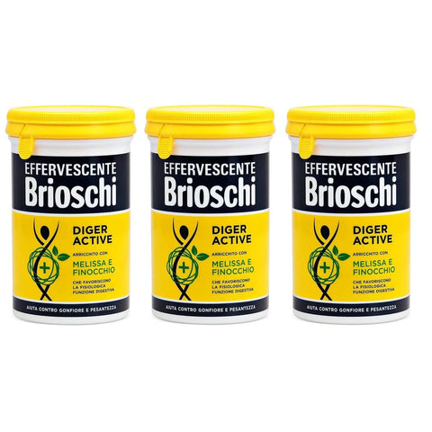 Brioschi Verdauung & Übelkeit Brioschi Diger Active Effervescente Verdauungsfördernd Verdauungs mit Zitronenmelisse und Fenchel 150g zur Förderung der Verdauungsfunktion, hilft gegen Völlegefühl und Völlegefühl 3x Original italienisch 8002410050608