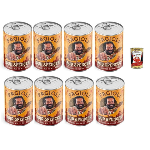 Bud Power Fagioli alla Bud Spencer Tex Mex Bud Power- Bud-Spencer-Tex Mex Bohnen fertig zum Probieren 8x400 g italienisch Original Pastasauce + kostenlos polpa 400
