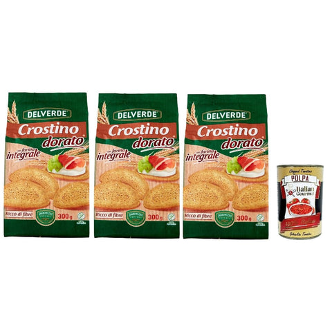 Buitoni Chips Buitoni Crostino con farina Integrale Croutons mit Vollkornmehl reich an Ballaststoffen 3x300 g italienisch Original + kostenlos polpa 400 g 8000270706840