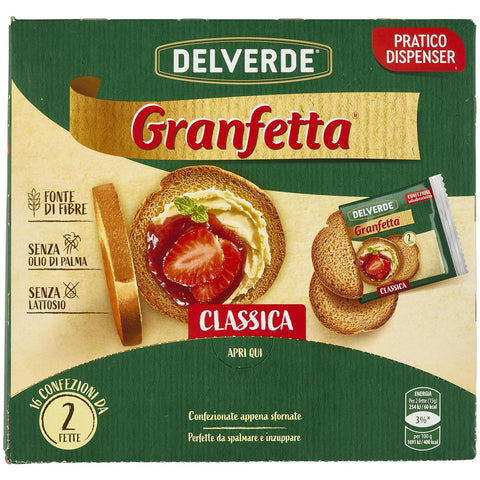 Buitoni Granfetta Classica Fette Biscottate 16 Einzelportionen a 2 Zwieback 240 g italienisch Original Kekse