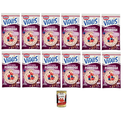C.Vitalis Porridge Müsli C.Vitalis Porridge mit Haferflocken und leckeren roten Früchten 12x53g Original italienisch inkl. Italian Gourmet Polpa 400g 8032804040014