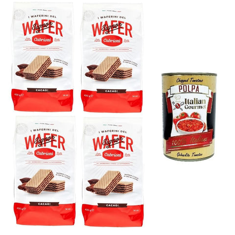 Cabrioni i waferini del signor wafer cacao! Mr. Cabrionis Waffeln Kakaowaffeln! 4x400g Original italienisch Kekse