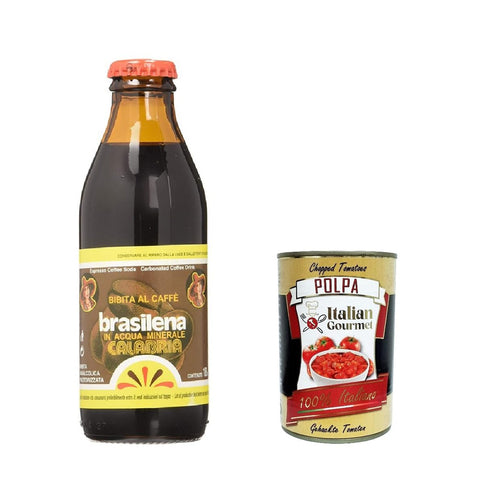 Calabria Brasilena Bibita Gassata al Caffe Erfrischendes Kalabrien Kohlensäurehaltiges Alkoholfreies Getränk mit Geschmack Kaffee 25 cl 48x italienisch Original