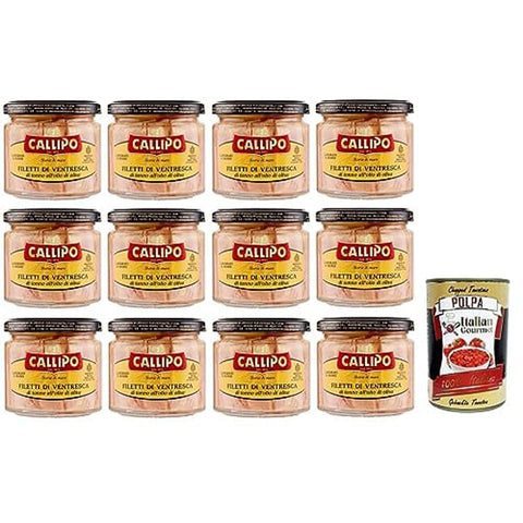 Callipo Filetti di Ventresca di Tonno all'olio di oliva Ventresca-Thunfischfilets in Olivenöl dem wertvollsten Teil des Thunfischs Glas 200 g 12x italienisch