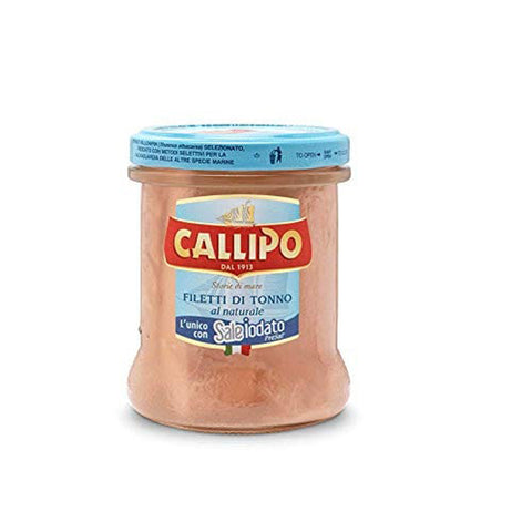 Callipo Filetti di Tonno al naturale natürlicher Thunfisch mit Jodsalz Niedriger Fettgehalt 100% Thunfisch 6x 200g italienisch Original