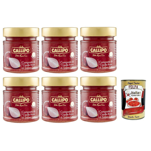 Callipo Composta Di Cipolla Rossa Di Tropea Calabria I.G.P. Kompott aus Roten Zwiebeln aus Tropea Kalabrien Glas 300 g 6x italienisch Original Pastasauce +