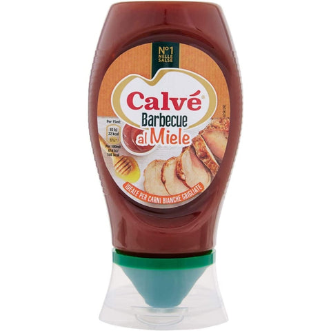 Calvé Barbequesaucen Calvé Salsa Barbecue al Miele Tafelsauce Soße Honig Barbecue Sauce 250ml süßer Geschmack Würzsaucen 6x Original italienisch 8712100600029