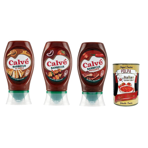 Calvè Calvé Salsa Barbeque Testpaket BBQ Sauce mit Honig Piccante und Classic 3x 250ml italienisch Original