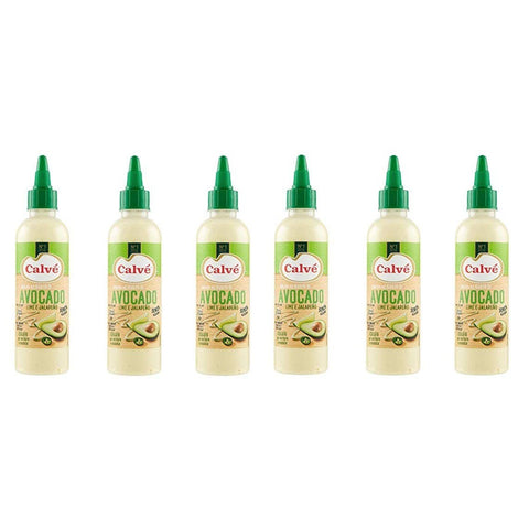 Calvé Salsa al gusto di Avocado Lime e Jalapeño Avocadosoße glutenfrei Sauce ideal für gemüse und salate 6x 215ml Original italienisch