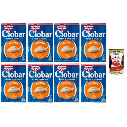 Cameo Ciobar Bianco- Pulver Zubereitung für Heiße Weiße Schokolade Hot Chocolate 8x105 g-Packung, jede Packung enthält 5 Beutel à 21 g italienisch Original