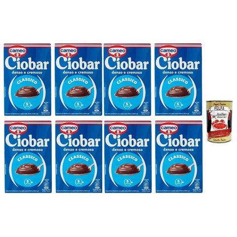 Cameo Kakao & Heiße Schokolade Cameo Ciobar Classico - Pulver Zubereitung für Heiße Schokolade Hot Chocolate 8x 125g Packung, jede Packung enthält 5 Beutel à 25g Original italienisch inkl. Italian Gourmet Polpa 400g 8003000024917