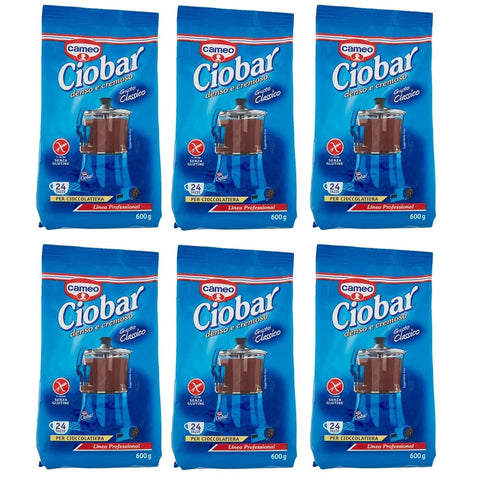 Cameo Kakao & Heiße Schokolade Cameo Ciobar Professional Classico Vorbereitung für Heiße Schokolade Schokoladengetränk 24 Tassen Glutenfrei 600g 6x Original italienisch 8003000730009