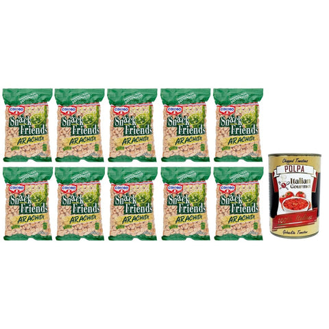 Cameo Knabberartikel Cameo Snack Friends Arachidi,Geröstete und Gesalzene Erdnüsse Vakuumverpackungen 300g 10x Original italienisch inkl. Italian Gourmet Polpa di Pomodoro 400g Dose 8003000030901