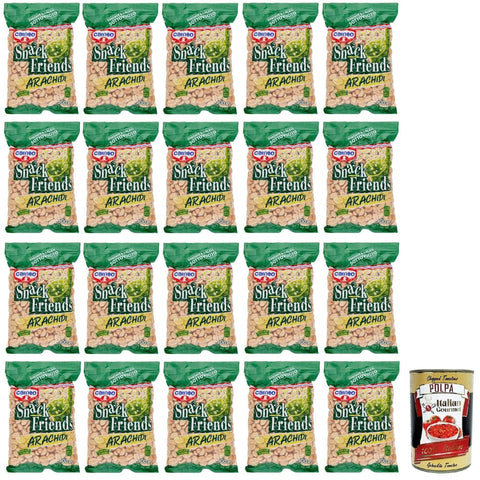 Cameo Knabberartikel Cameo Snack Friends Arachidi,Geröstete und Gesalzene Erdnüsse Vakuumverpackungen 300g 20x Original italienisch inkl. Italian Gourmet Polpa di Pomodoro 400g Dose 8003000030901