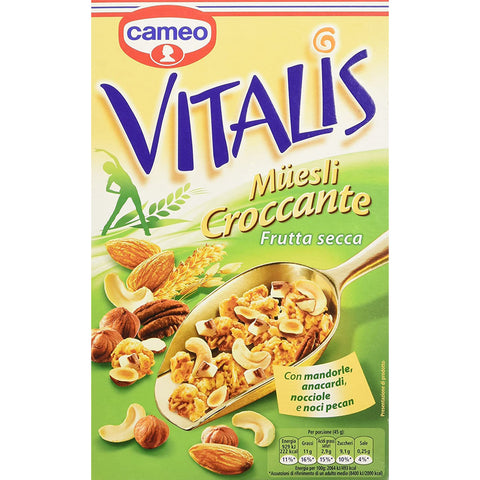 Cameo Vitalis Muesli Croccante Frutta Secca Cerealien getrocknete Früchte 300 g 3x italienisch Original Müsli