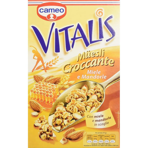 Cameo Müsli Cameo Vitalis Muesli Croccante miele e mandorle Cerealien Honig, Mandeln 300 g Müsli italienisch Original 8003000181603