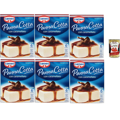 Cameo Pudding- & Dessertpulver Cameo Panna Cotta Mix mit karamellisiertem, leicht zuzubereitendem Dessert, 1 Packung Mix und 1 Packung karamellisiertes, Karton mit 6 Portionen, 6x 97 g Original italienisch inkl. Italian Gourmet Polpa 400g 8003000105500