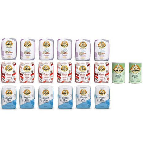 Caputo Testpaket Farina Molino Caputo Nuvola Classica Cuoco Weichweizenmehl Pizzamehl Mehl ( 18x1 kg ) + 2 Caputo Lievito Hefe 100 g italienisch Original
