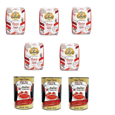 Caputo Gemüse Caputo Cuoco 5x 1kg und Italian Gourmet Polpa di pomodoro Fein gehacktes Tomatenmark 3x 400g Testpaket Original italienisch 8014601026354