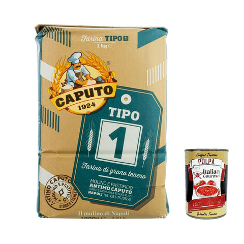 Caputo Farina Molino tipo 1 Pizza Napoli Pizzamehl Pizza Mehl 1kg 24x Original italienisch inkl. Italian Gourmet Polpa 400g