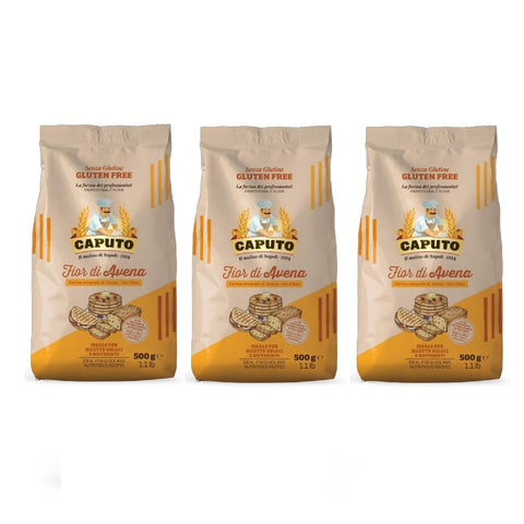 Caputo Teffmehl 3x Caputo Fior di Avena Vollkorn-Hafermehl, glutenfrei, 500 g