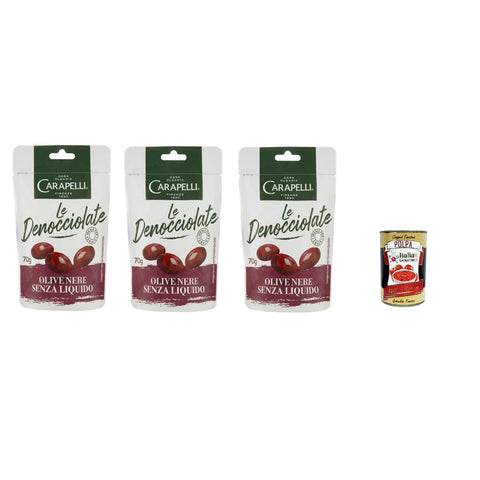 Carapelli Olive Entsteinte schwarze Oliven 3x70g Original italienisch Feinkost