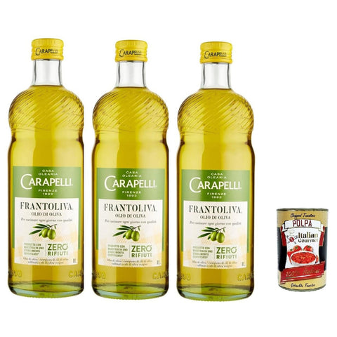 Carapelli Frantolina Olio di Oliva, Mischung aus raffinierten Olivenölen und nativen Olivenölen, 3x 1 L italienisch Original