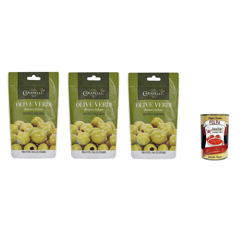 Carapelli Oliven Carapelli Olive Verdi Denocciolate Entkernte grüne Oliven 3x 70gr italienisch Original 8002470029637