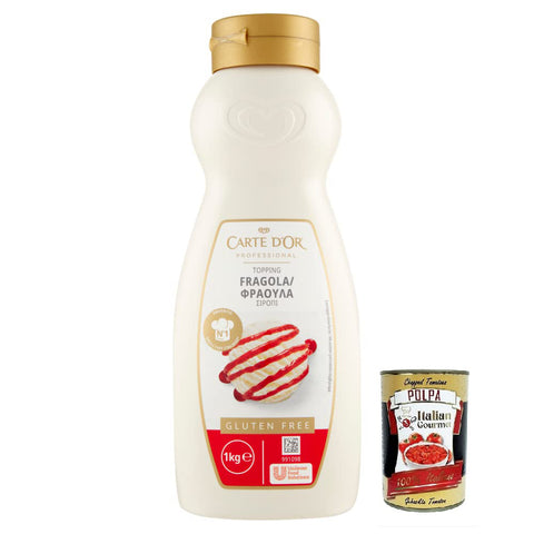 Carte d'Or Carte d’Or Topping Fragola Süße Sauce mit Erdbeergeschmack zur Dekoration von Kuchen und Eiscreme 1Kg italienisch Original