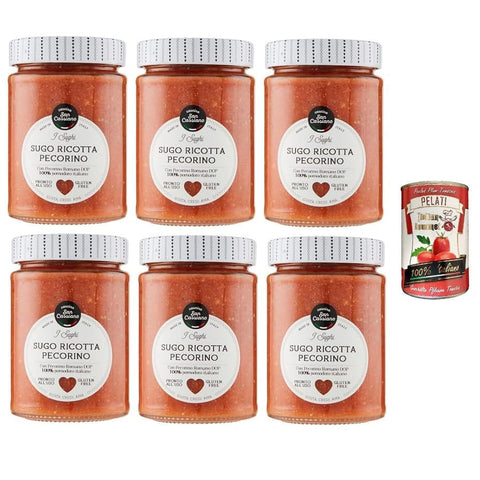 Cascina San Fertiggerichte Cascina San CASSIANO Ricotta-Pecorino-Sauce 290 g 6x italienisch Original Pastasauce + kostenlos pelati 400 g 8015312775173
