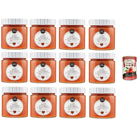 Cascina San Pastasaucen Cascina San CASSIANO Dolomiti sauce mit Speck und Asiago DOP 12x 190 g inkl. Italian Gourmet pelati 400gr Original italienisch 8015312778440