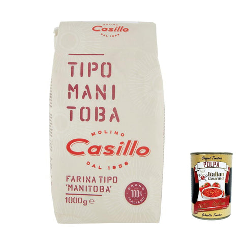 Casillo Selezione Casillo Farina Manitoba Pizza Napoli Pizzamehl Pizza Mehl 1 kg 12x italienisch Original + kostenlos polpa 400 g