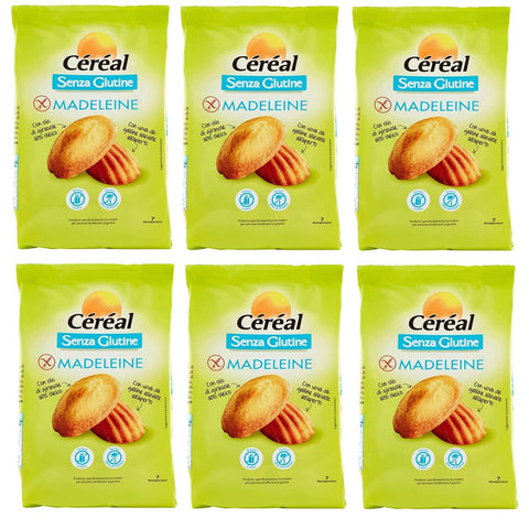 Céréal Madeleine Senza Glutine Süßer Glutenfrei Beutel OHNE Palmöl Ohne Milch 200 g 6x italienisch Original Kekse