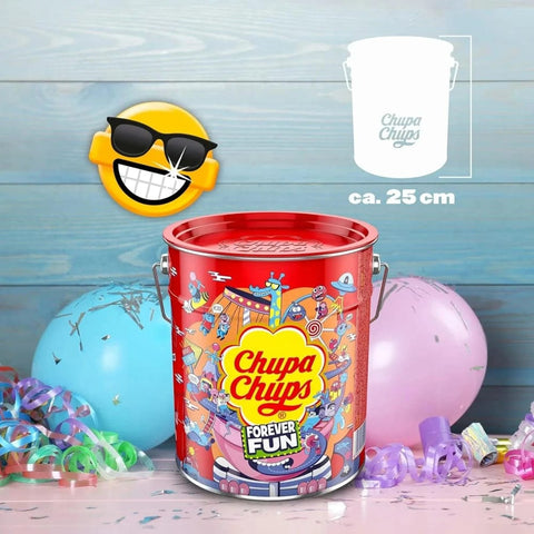 Chupa Chups Lollies Chupa Chups Forever Fun Lutscher-Eimer in der Dose, 150 verschiedene Stücke, 1800 g 8410031920093