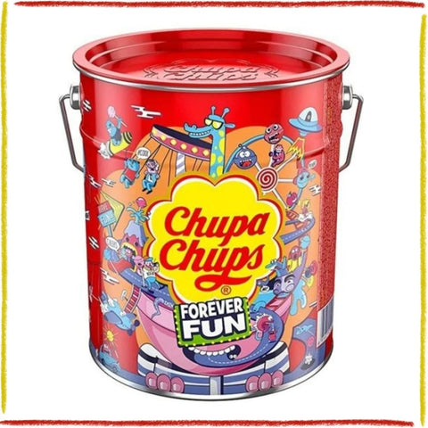 Chupa Chups Lollies Chupa Chups Forever Fun Lutscher-Eimer in der Dose, 150 verschiedene Stücke, 1800 g 8410031920093