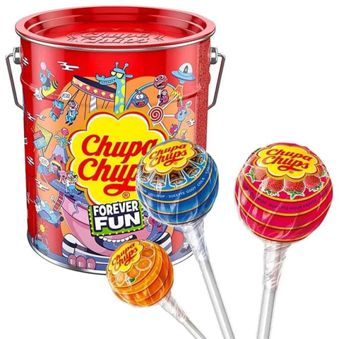 Chupa Chups Lollies Chupa Chups Forever Fun Lutscher-Eimer in der Dose, 150 verschiedene Stücke, 1800 g 8410031920093