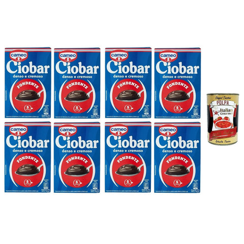 Ciobar Cameo Fondente, Pulver Zubereitung für Heiße Dunkle Schokolade Hot Chocolate Packung 8x115g Original italienisch Getränk