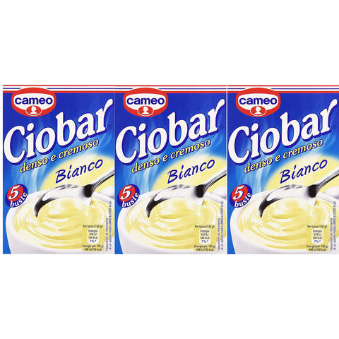 Ciobar Cameo Gusto Bianco Italienische weiße dicke heiße Schokolade, 3er Pack 3x5 Stück Original italienisch Kakao & Heiße Schokolade