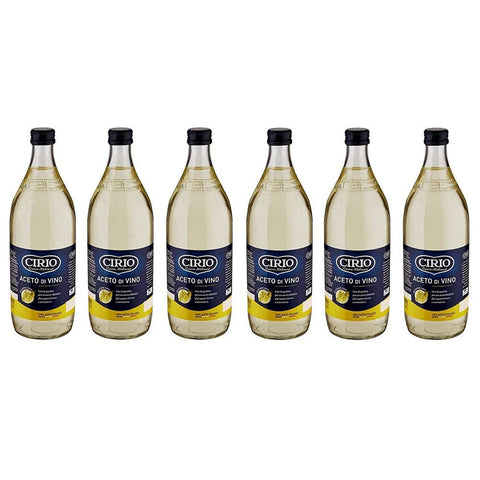 Cirio Aceto di Vino Bianco Weißweinessig Essig Glasflasche 1 Lt 6x italienisch Original
